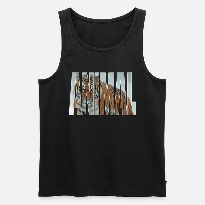 Tiger - Männer Premium Bio Tank Top - Schwarz