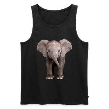 Baby Elephant Elefant - Männer Premium Bio Tank Top - Schwarz - Vorne - Michal (187cm)