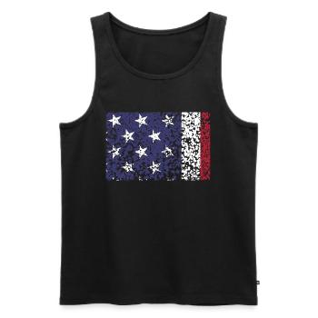 USA Pattern Background - Men's Premium Organic Tank Top - black - Front - AI Model Male 178 light (178cm)