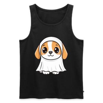 Beagle Hund Halloween Lustig Geist - Männer Premium Bio Tank Top - Schwarz - Vorne - Michal (187cm)