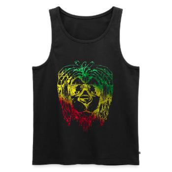 Africa Lion's Head Lion Animal Lion Maori King - Men's Premium Organic Tank Top - black - Front - AI Model Male 178 light (178cm)