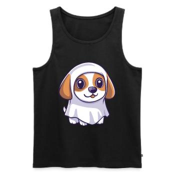 Beagle Hund Halloween Comic Geist - Männer Premium Bio Tank Top - Schwarz - Vorne - Michal (187cm)