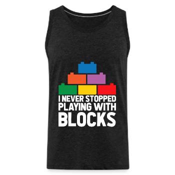 Brick Builder Brick Building Master Builder - Men's Premium Organic Tank Top - charcoal grey - Front - Alexander (188cm)