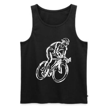 Radsport - Männer Premium Bio Tank Top - Schwarz - Vorne - Michal (187cm)