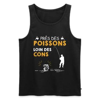 Peche pecheur pecheur Poissons - Débardeur bio Premium Homme - noir - Devant - Michal (187cm)