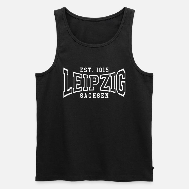 Leipzig - Männer Premium Bio Tank Top - Schwarz