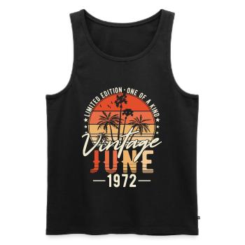 June 1972 Vintage Vintage Birthday Gift - Men's Premium Organic Tank Top - black - Front - Michal (187cm)