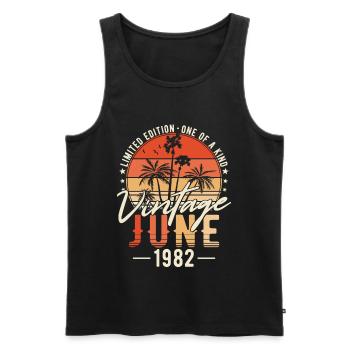 Juni 1982 Jahrgang Vintage Geburtstag Geschenk - Männer Premium Bio Tank Top - Schwarz - Vorne - Michal (187cm)