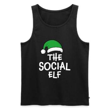 The Social Elf - Men's Premium Organic Tank Top - black - Front - Michal (187cm)