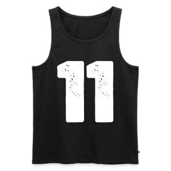 11 Maillot numéro - Débardeur bio Premium Homme - noir - Devant - Michal (187cm)