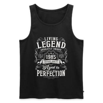 Né en 1985 Legend Vintage Anniversaire - Débardeur bio Premium Homme - noir - Devant - Michal (187cm)