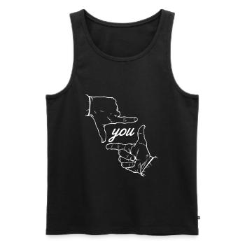 Finger Silhouette - You - Men's Premium Organic Tank Top - black - Front - Michal (187cm)