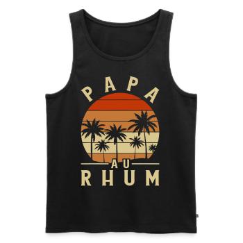 Papa Au Rhum Apéro Fête Des Pères - Débardeur bio Premium Homme - noir - Devant - Michal (187cm)