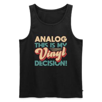 Analog Record Vintage Vinyl - Men's Premium Organic Tank Top - black - Front - AI Model Male 178 light (178cm)