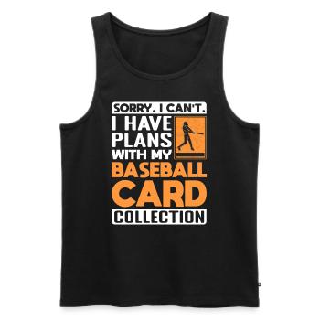 Baseball Card Collection Lustig - Men's Premium Organic Tank Top - black - Front - Michal (187cm)