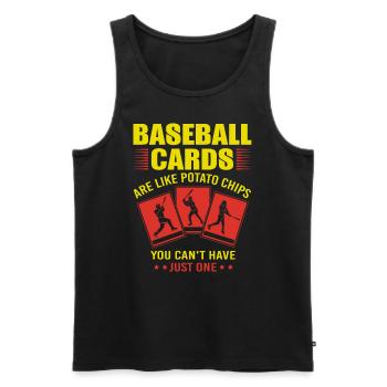 Baseball Karten Sammelkarten - Männer Premium Bio Tank Top - Schwarz - Vorne - Michal (187cm)