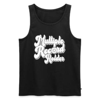 Schallplatte Retro Vinyl Vintage - Männer Premium Bio Tank Top - Schwarz - Vorne - Michal (187cm)