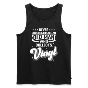Vinyle Vinyle Collection Old Man - Débardeur bio Premium Homme - noir - Devant - AI Model Male 178 light (178cm)