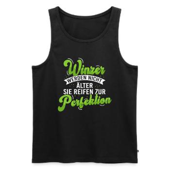 Winzer Geburtstag Weinberg Weinbauer - Männer Premium Bio Tank Top - Schwarz - Vorne - AI Model Male 178 light (178cm)