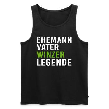 Winzer Vater Weinbauer Legende - Männer Premium Bio Tank Top - Schwarz - Vorne - AI Model Male 178 light (178cm)