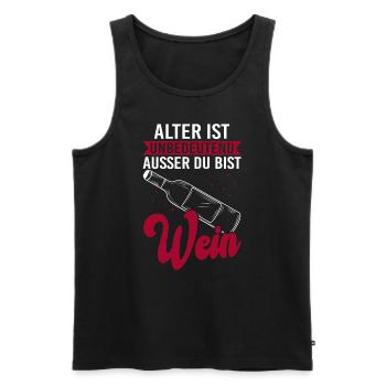 Winzer Alter Rotwein Weinbauer Wein - Männer Premium Bio Tank Top - Schwarz - Vorne - Michal (187cm)