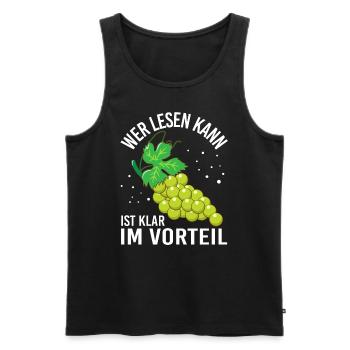 Weinlese Winzer Weinberg Weinbauer - Männer Premium Bio Tank Top - Schwarz - Vorne - AI Model Male 178 light (178cm)