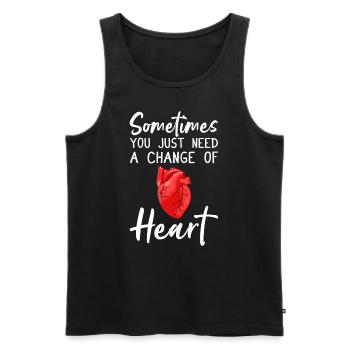 Herztransplantation Herz OP Lustig - Männer Premium Bio Tank Top - Schwarz - Vorne - Michal (187cm)