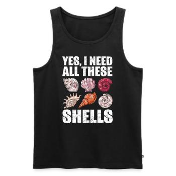 Collecting Shells & Shell Collection Funny - Men's Premium Organic Tank Top - black - Front - AI Model Male 178 light (178cm)