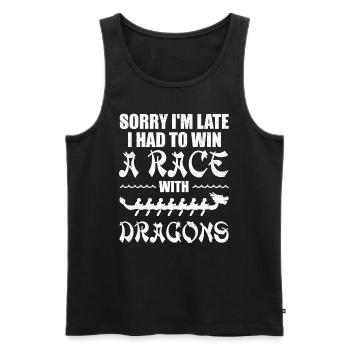 Dragonboat Race Drachenboot Paddeln - Männer Premium Bio Tank Top - Schwarz - Vorne - Michal (187cm)