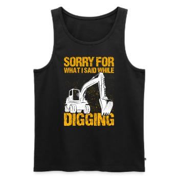 Baggern Baggerfahrer Bagger Baggerführer - Männer Premium Bio Tank Top - Schwarz - Vorne - Michal (187cm)