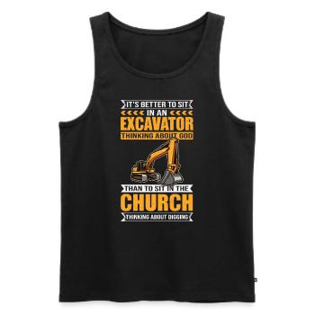 Baggern Baggerfahrer Bagger Lustig - Männer Premium Bio Tank Top - Schwarz - Vorne - Michal (187cm)