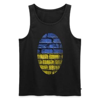 Ukraine PEACE FLAG FLAG - Men's Premium Organic Tank Top - black - Front - Michal (187cm)