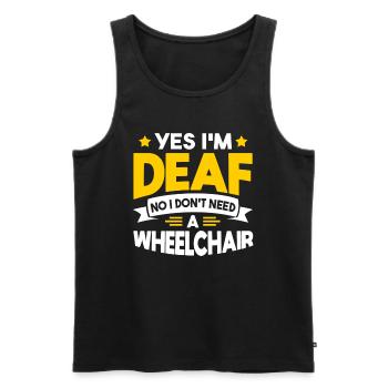 Deaf Funny Sign Language Deaf Pride - Men's Premium Organic Tank Top - black - Front - AI Model Male 178 light (178cm)