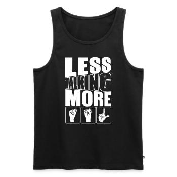 Zeichensprache ASL Deaf Pride Lustig - Männer Premium Bio Tank Top - Schwarz - Vorne - Michal (187cm)