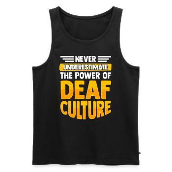 Deaf Sign Language Deaf Pride Funny - Men's Premium Organic Tank Top - black - Front - AI Model Male 178 light (178cm)
