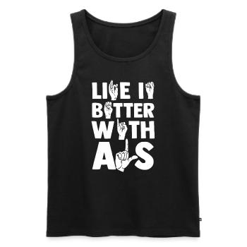ASL Sign Language Deaf Pride Deaf - Men's Premium Organic Tank Top - black - Front - AI Model Male 178 light (178cm)