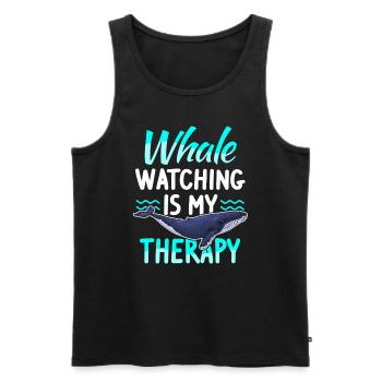 Whale watching marine mammals Humpback whale - Men's Premium Organic Tank Top - black - Front - Michal (187cm)