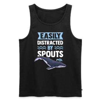 Whale Marine Mammals Ocean Humpback Whale - Men's Premium Organic Tank Top - black - Front - Michal (187cm)