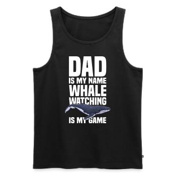 Observation des baleines mammifères marins Baleine à bosse - Débardeur bio Premium Homme - noir - Devant - Michal (187cm)