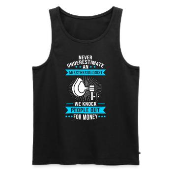 Anesthesiologist Anesthesia Nurse Anesthesia - Men's Premium Organic Tank Top - black - Front - AI Model Male 178 light (178cm)