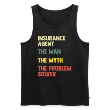 Versicherungsvertreter Lustig - Männer Premium Bio Tank Top - Schwarz - Vorne - Michal (187cm)