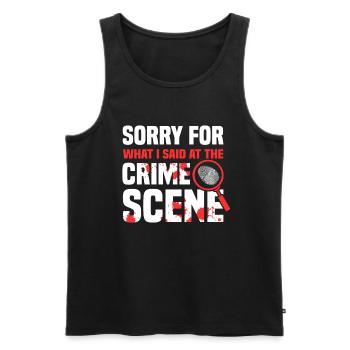 Criminalistique Scène de crime Science médico-légale - Débardeur bio Premium Homme - noir - Devant - AI Model Male 178 light (178cm)