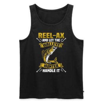 Zander angeln lustig fischen Angler - Männer Premium Bio Tank Top - Schwarz - Vorne - Michal (187cm)