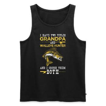 Angler Opa Zander angeln Walleye - Männer Premium Bio Tank Top - Schwarz - Vorne - Michal (187cm)