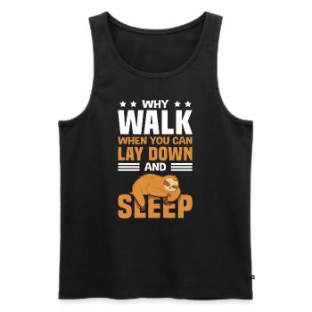 Faultier Lustig Faulheit Schlafen - Männer Premium Bio Tank Top - Schwarz - Vorne - Michal (187cm)