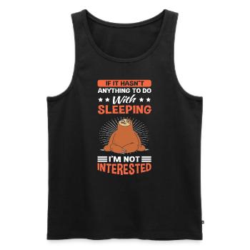 Sloth Sleep Funny Laziness - Men's Premium Organic Tank Top - black - Front - Michal (187cm)