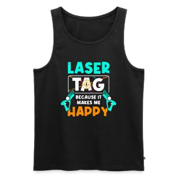 Laser Tag Lasergame Laserpistole Lasertag - Männer Premium Bio Tank Top - Schwarz - Vorne - AI Model Male 178 light (178cm)