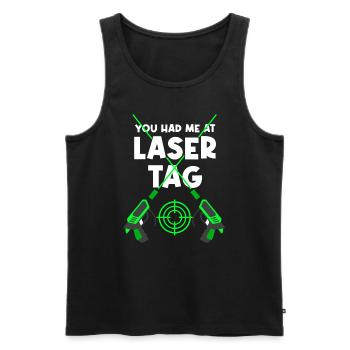 Lasertag Beam Laser Tag Laserpistole - Männer Premium Bio Tank Top - Schwarz - Vorne - AI Model Male 178 light (178cm)