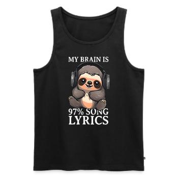 Faultier DJ Musik hören Kopfhörer - Männer Premium Bio Tank Top - Schwarz - Vorne - Michal (187cm)