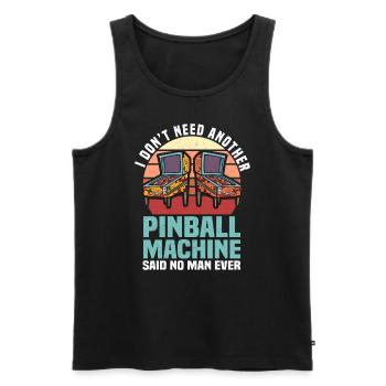 Pinball Gamer Arcade Pinball Machine - Men's Premium Organic Tank Top - black - Front - Michal (187cm)